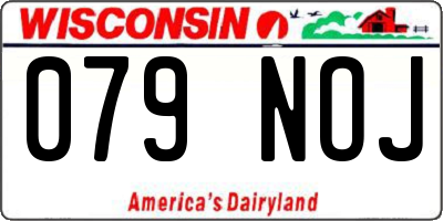 WI license plate 079NOJ