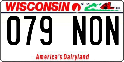 WI license plate 079NON