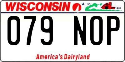 WI license plate 079NOP