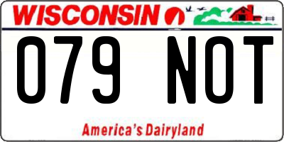 WI license plate 079NOT