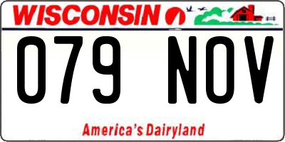 WI license plate 079NOV