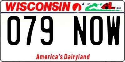WI license plate 079NOW