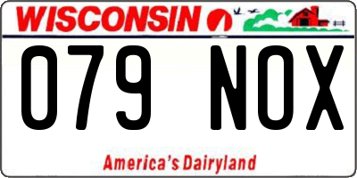 WI license plate 079NOX