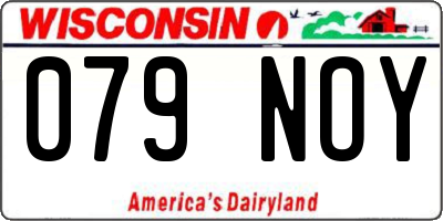 WI license plate 079NOY