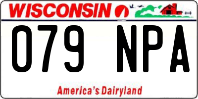 WI license plate 079NPA