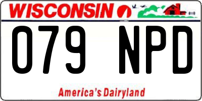 WI license plate 079NPD