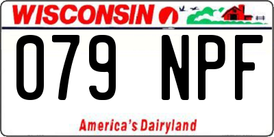 WI license plate 079NPF