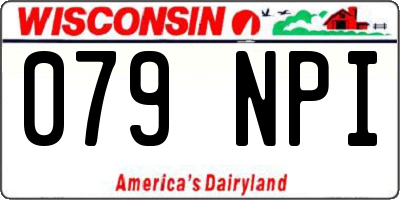WI license plate 079NPI