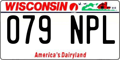 WI license plate 079NPL
