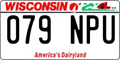 WI license plate 079NPU
