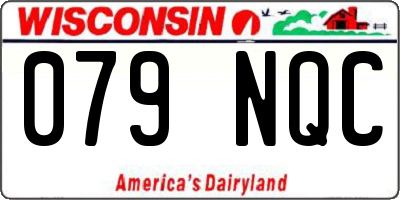 WI license plate 079NQC