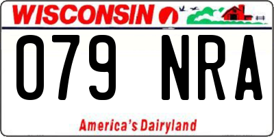 WI license plate 079NRA