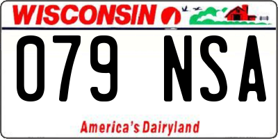 WI license plate 079NSA
