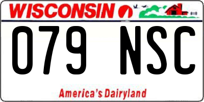 WI license plate 079NSC