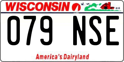WI license plate 079NSE