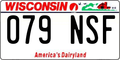 WI license plate 079NSF