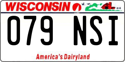 WI license plate 079NSI
