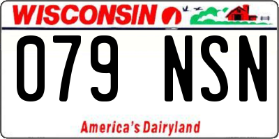 WI license plate 079NSN