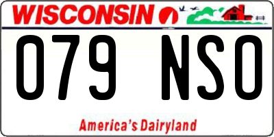 WI license plate 079NSO