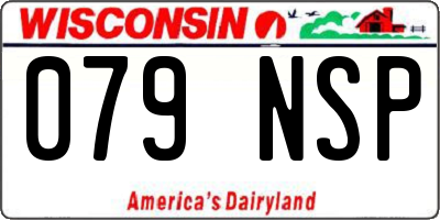WI license plate 079NSP