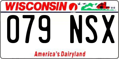 WI license plate 079NSX