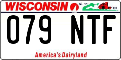 WI license plate 079NTF
