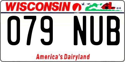 WI license plate 079NUB
