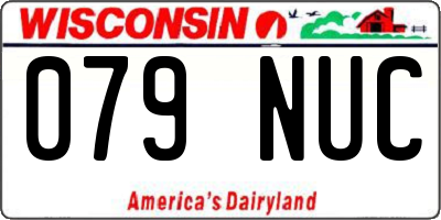 WI license plate 079NUC