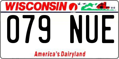 WI license plate 079NUE