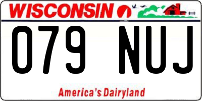 WI license plate 079NUJ