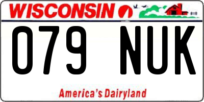 WI license plate 079NUK