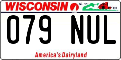 WI license plate 079NUL