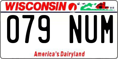 WI license plate 079NUM