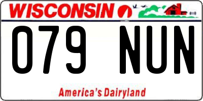 WI license plate 079NUN