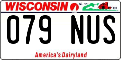 WI license plate 079NUS