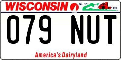 WI license plate 079NUT