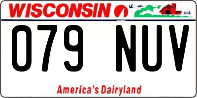 WI license plate 079NUV