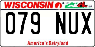 WI license plate 079NUX