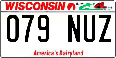 WI license plate 079NUZ