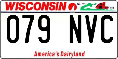 WI license plate 079NVC