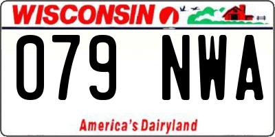 WI license plate 079NWA