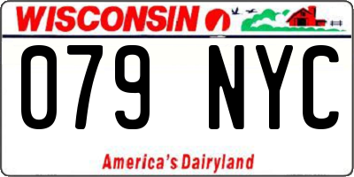 WI license plate 079NYC