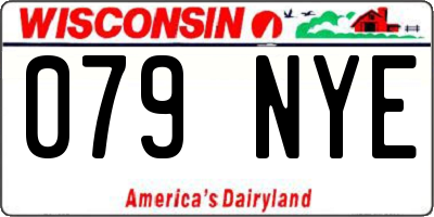 WI license plate 079NYE
