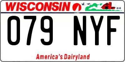 WI license plate 079NYF