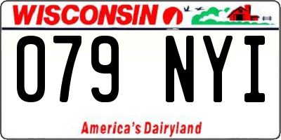 WI license plate 079NYI