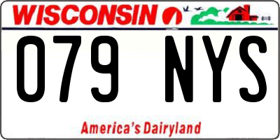 WI license plate 079NYS