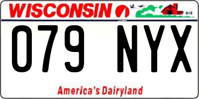 WI license plate 079NYX