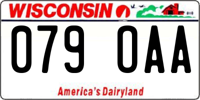 WI license plate 079OAA