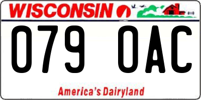 WI license plate 079OAC