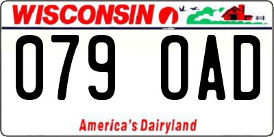 WI license plate 079OAD